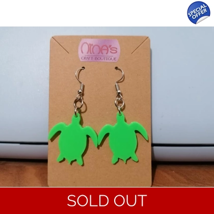 Turtle Silhouette 3D Printed Earrings Set